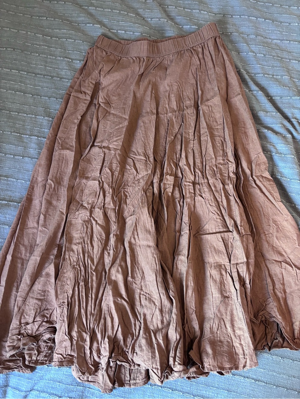 Universal Thread Rust Brown Midi Skirt with Elastic Waist